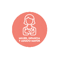 dona_pe red woman child peru Sticker