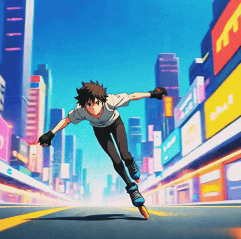 Happy Roller Skating GIF