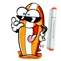 QuickDrawMcDrew surfing shaka surfs up quickdrawmcdrew GIF