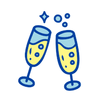 Champagneglass Sticker by BUDNI