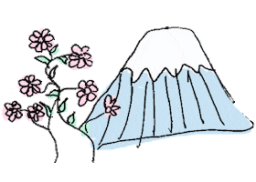 Blooming Mount Fuji Sticker