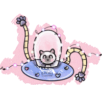 meirianyilustra cat christmas space light Sticker