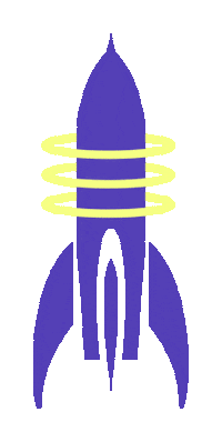 Space Rocket Sticker by BIMBA Y LOLA