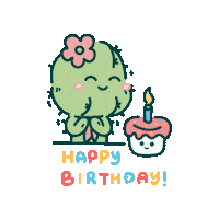 yahhoprickles cute birthday happy birthday cake Sticker