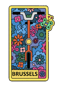 BromptonBicycle flowers cycling brussels brompton Sticker