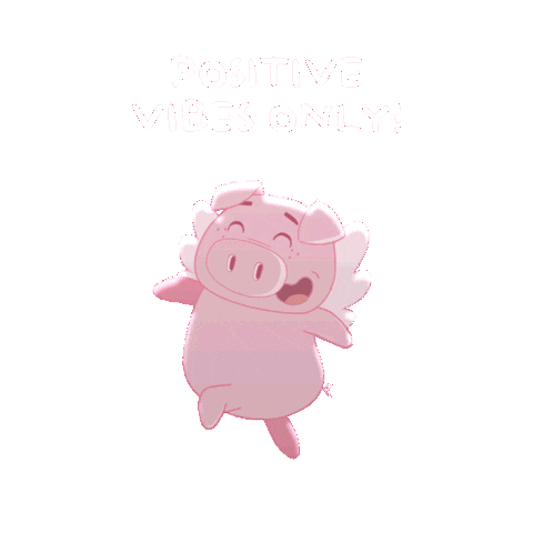 Happy Flying Pig Sticker by PositivelyPigasus