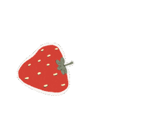 Illustration Strawberry Sticker
