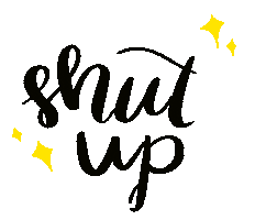 potutoo shut up calligraphy quiet shutup Sticker