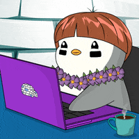 Text Working GIF by Pudgy Penguins