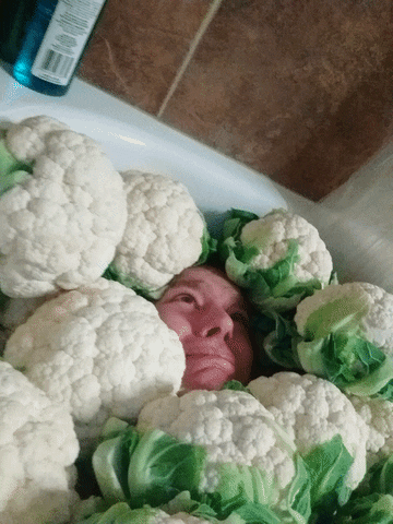 cauliflower bath joelcares GIF by Joel Cares