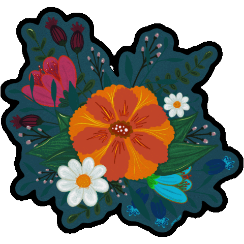 deannafiedler flower floral bouquet flower bouquet Sticker