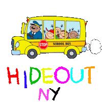 Schoolbus Hideout Sticker by Homeless Penthouse