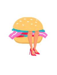 burger legs Sticker by Manon Mooky