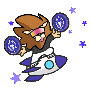 To The Moon Crypto Sticker by Loaded Lions