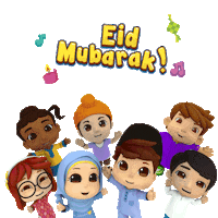 Eid eid mubarak Sticker by Omar & Hana - Islamic Songs for Kids