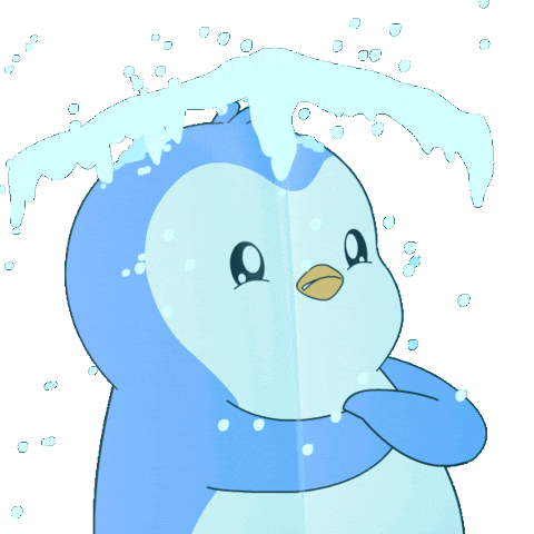 Freezing Ice Cube Sticker by Pudgy Penguins