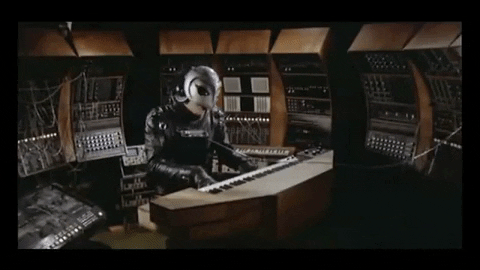 sarsar707 giphygifmaker synth synthesizer keyboard music phantom of the paradise 1970s evil sci fi robot GIF