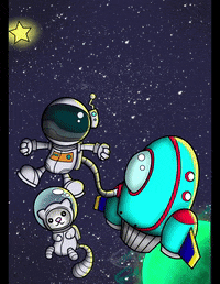 wixnegusiwa cat space stars astronauta GIF