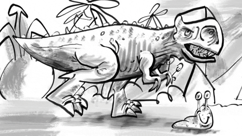 mattbissett-johnson giphygifmaker dinosaur trance happyslug GIF