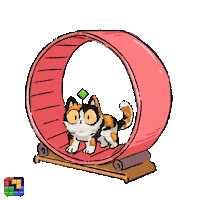 Cat Running Sticker