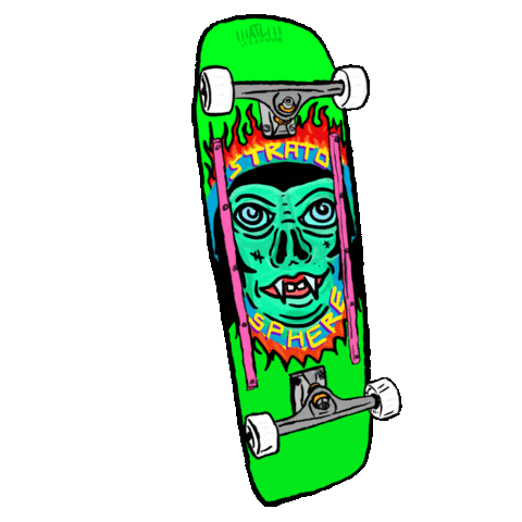 Skateboarding Vampire Sticker