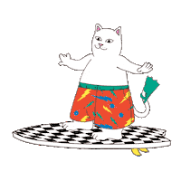 RIPNDIP_CAT wow alien surf meow Sticker