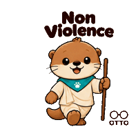 Mahatma Gandhi Peace Sticker by Otto the Otter by GleeSpace