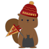 Winter Squirrel Sticker by Coe College