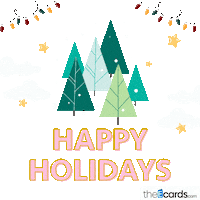 Christmas Tree Happy Holidays Sticker by TheEcards.com
