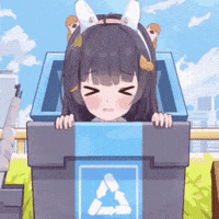 Scared Trash Bin GIF