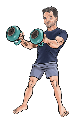 Dumbbells Working Out Sticker by eBibs