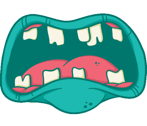 Zombie Teeth Sticker by AWE Collective