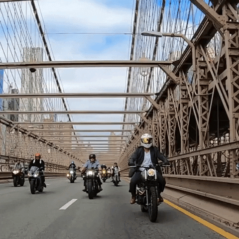 Brooklyn Bridge GIF by Motoveli Motorcycle Magazine