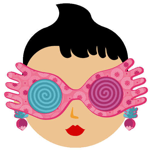 haveanicedaydesign luna gafas psicodelico lovegood Sticker