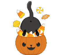 CrystalWhitlowDesign cat halloween kawaii design Sticker