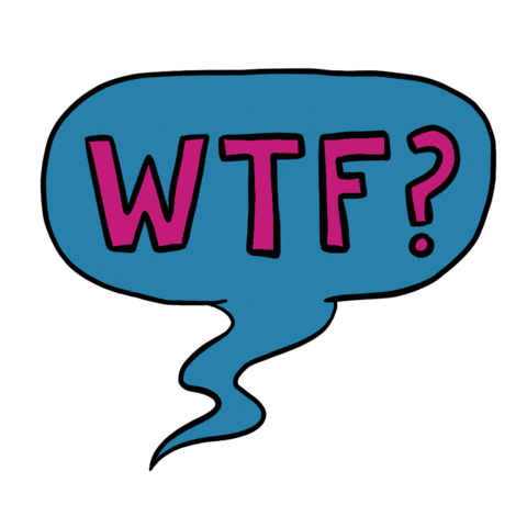 Bubble Wtf Sticker by Rafs Design