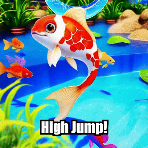 Jumping Koi Fish GIF by TheConfishius