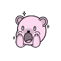 edwinart_ kawaii animals surprise bear Sticker