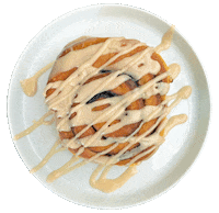 cinnamon roll vegan Sticker by foodbabyny