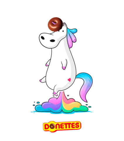 rainbow unicorn Sticker by Donettes