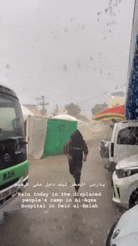 Heavy Rain Harshens Conditions for Displaced Gazans Living in Tents