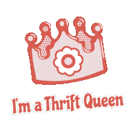 mid-centurymillennial queen crown megan flower power Sticker