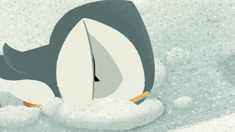#puffin #rock #puffinrock #oona #baba #snow #snowpile GIF by Puffin Rock