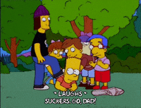 bart simpson laugh GIF