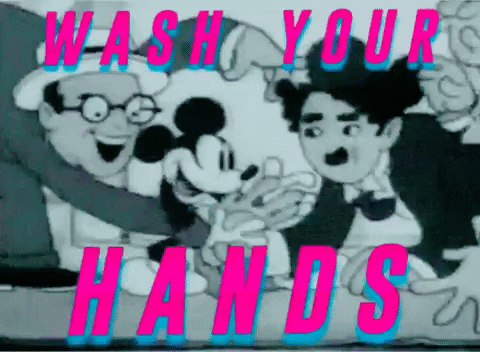 michaelpaulukonis mickey mouse wash your hands charlie chaplin harold lloyd GIF