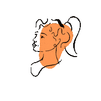 Blastedshop orange collection femme blanc Sticker