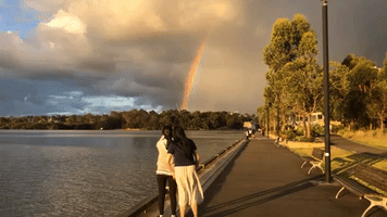Double Rainbow Appears Over Sydney's Parramatta River