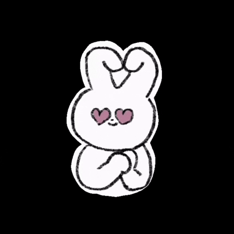 junnicat love heart bunny in love GIF