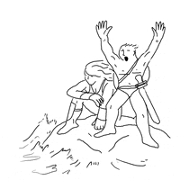 rafaldominik couple drawing sea storm GIF
