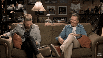 RETROREPLAY laugh nolan north troy baker retro replay GIF